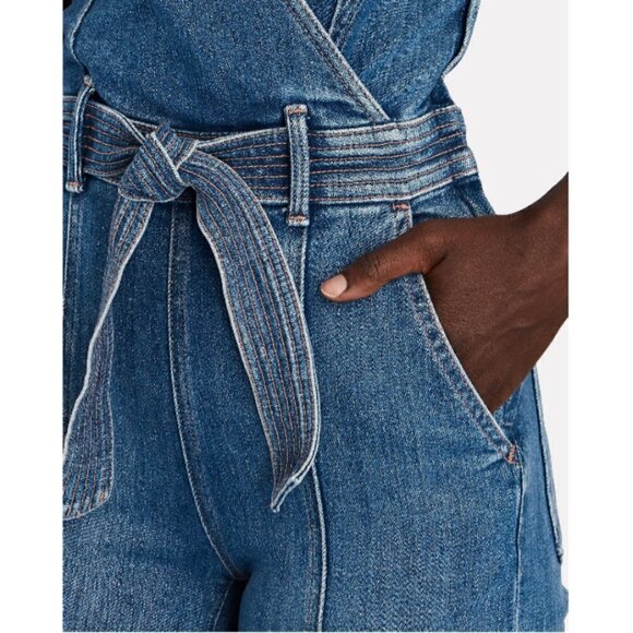 💕MOTHER DENIM💕 Halter Hustler Jumpsuit Ankle A Groovy Kind of Love 34 70s - Picture 2 of 16